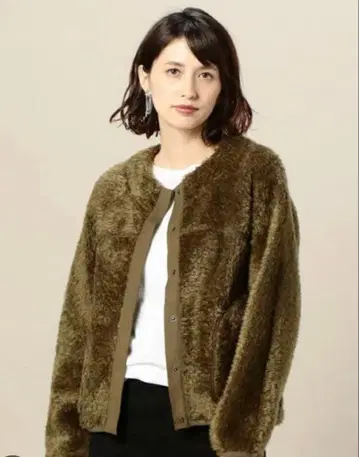 뷰티 앤 유스 보아 자켓 블루종 브라운