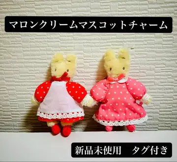 미사용 새상품 산리오 마론크림 마스코트 참 핑크 빨간색 세트