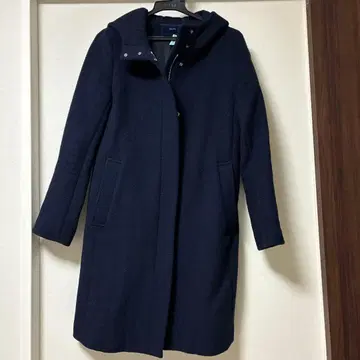 SHIPS 후드 부착 네이비 롱 코트