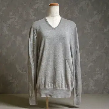바니스뉴욕 긴팔 니트 울 100% 얇은 소재 무지 V넥 일본제