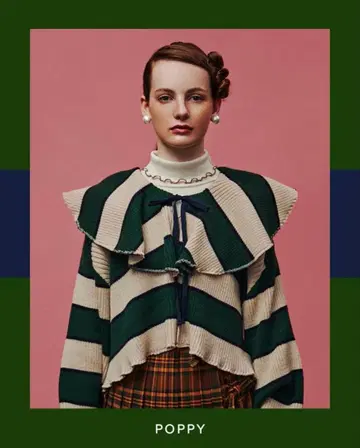 poppy 스트라이프 가디건 (리본 포함) 크리스마스 컬러