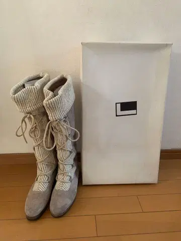 새상품급 Lancel 스웨이드 니트 롱 부츠 (24cm)