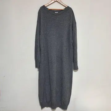 [IENA] 캐시미어 혼방 그레이 니트 롱 원피스