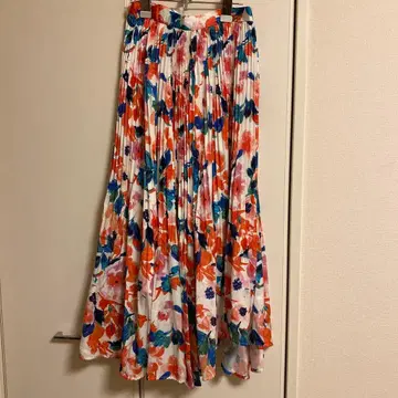 머큐리 듀오 플리츠 스커트 꽃무늬 F