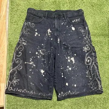 데님 리메이크 블랙 숏팬츠 블랙 반바지