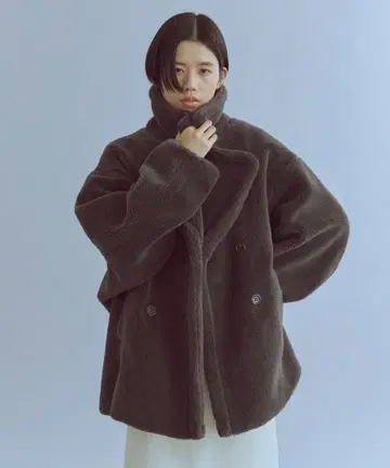 다크 그레이 보아 자켓 오버 사이즈