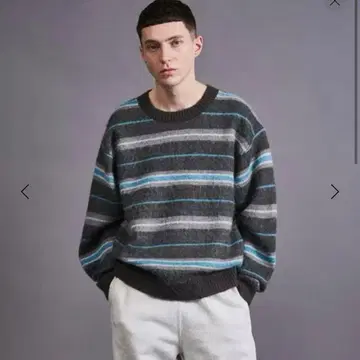 [ monkey time ] 모헤어 믹스 보더 니트