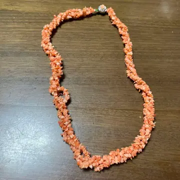 오렌지 코랄 목걸이 약 45cm