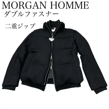 모르간옴므 다운 자켓 이중 지퍼 봄버 따뜻한 사양 M 블랙