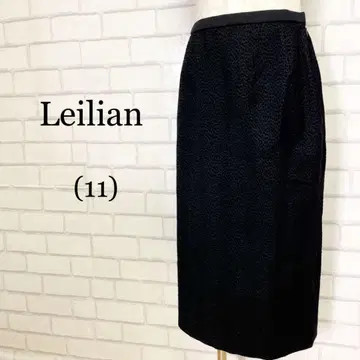 레리안 타이트 스커트 블랙 레오파드 무늬 플로키 울 혼방 11