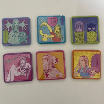 이토 준지 산리오 콜라보 스퀘어 캔뱃지 토미에 6종류 컴프