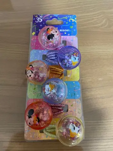 새상품 도쿄 디즈니 리조트 헤어 포니 6개 디즈니랜드 머리끈 퐁퐁