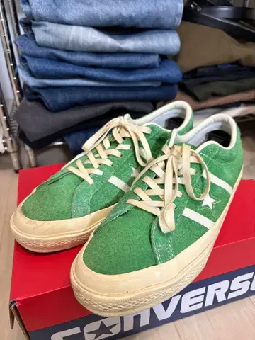 CONVERSE 스타 앤 바즈 그린 스웨이드