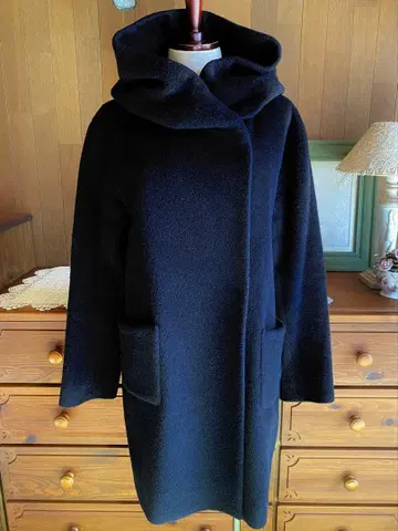 새상품급 [ 알파카 혼방 ] 개버딘 K.T 코트 블랙