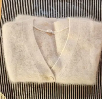 퍼 미디 가디건 베이지