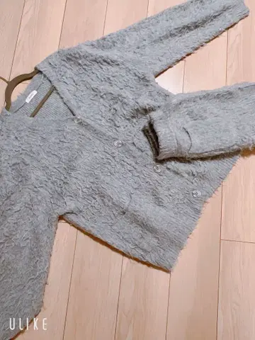 Darich 그레이 복슬복슬 니트 가디건 셋업 FL 사이즈
