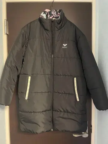 록시 다운 코트 블랙 L