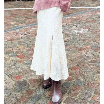 RESEXXY 슈링크 자카드 스커트 화이트 프리 사이즈