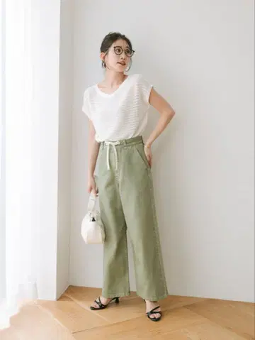 cohina 드로스트 데님 카키 regular-XS