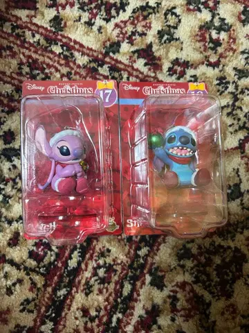 happy 복권 디즈니 크리스마스 오너먼트 스티치 엔젤 세트