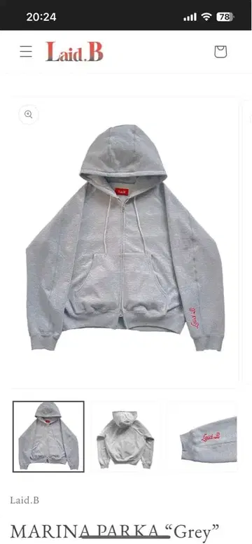 Laid.B 마리나 파카 그레이 포커즈