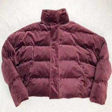 특대 2XL 상당 ZARA 벨로아 오버 사이즈 퍼프 다운 자켓 레드 계열
