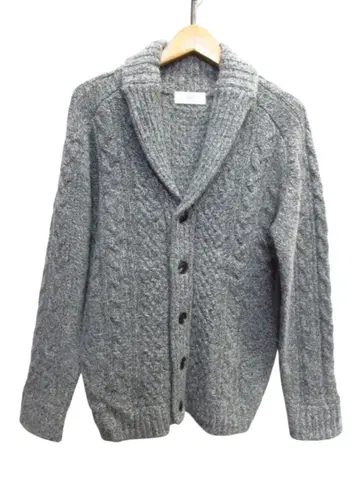 417 EDIFICE 캐시미어 혼방 숄카라 M 케이블 니트