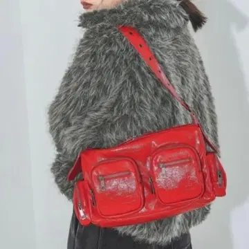 JEANASIS 4 포켓 원 숄더 백 레드