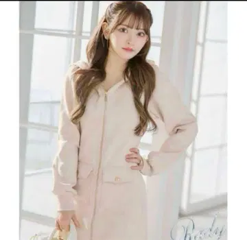 레이디 허리 라인 후드 원피스