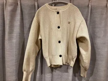 CAPRICIEUX LE'MAGE 크림색 메쉬 가디건