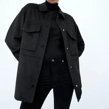 ZARA S 사이즈 오버 셔츠 스웨이드 원단