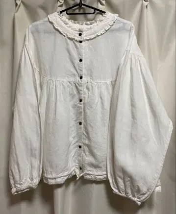 타치카와 한정판 앞뒤 착용 블라우스 린넨 화이트 사만사 모스모스