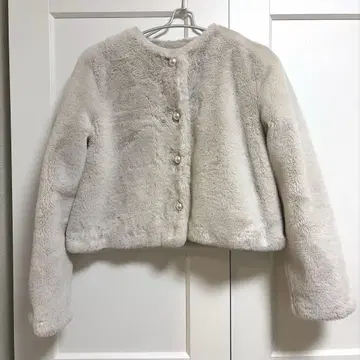 index 퍼 자켓 펄 베이지 M