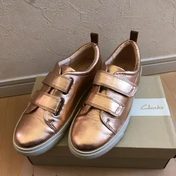 Clarks 클락스 신발 45 23 벨크로 테이프 핑크 골드