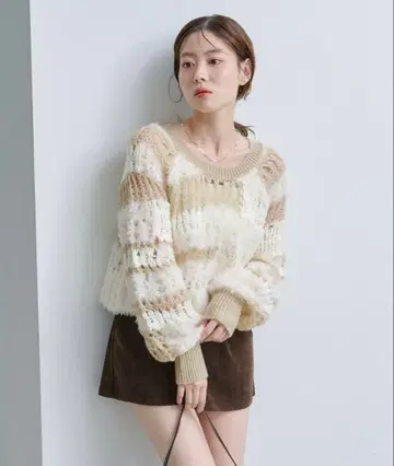 시스루 MIX 니트 S