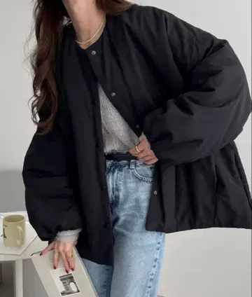 and me 노카라 충전솜 블루종 자켓