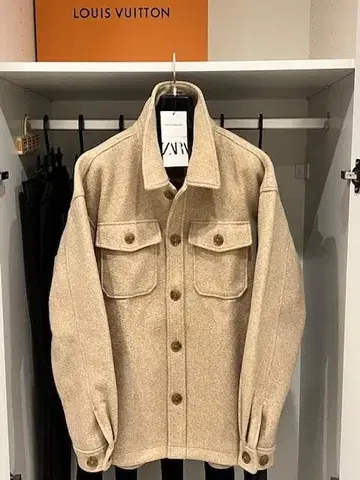 ZARA 오버 사이즈 셔츠 자켓 베이지 멜톤