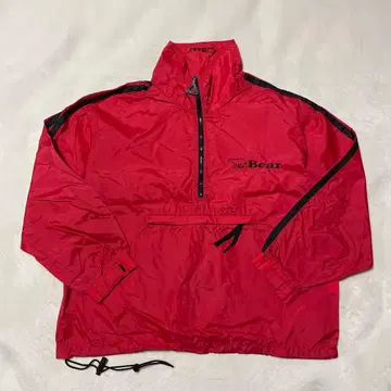 [ 90s ] Bear 하프 지퍼 나일론 자켓 아노락 빨간색