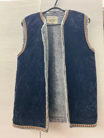 네이비 플리스 슬리브리스 베스트