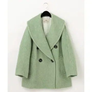 민트 그린 더블 브레스트 코트
