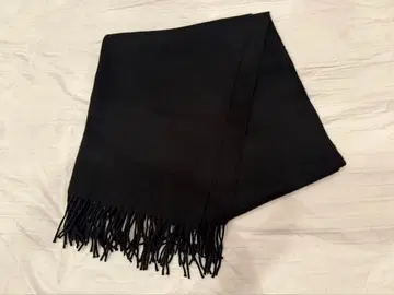 캐시미어 블랙 프린지 스톨