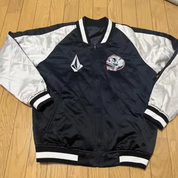 VOLCOM 스컬 자수 스카잔 스케이터 바시티 자켓 스트릿