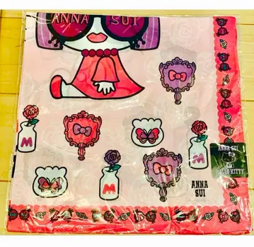미사용 새상품 ANNA SUI x HELLO KITTY 대형 손수건 핑크