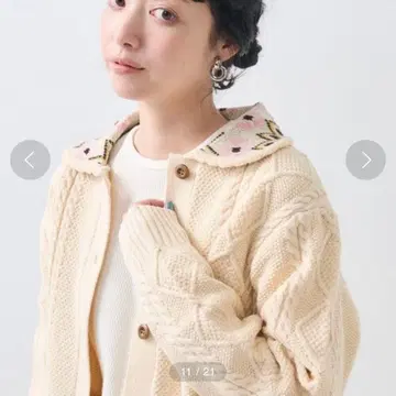 FREAK'S STORE 꽃무늬 니트 가디건 프릭스스토어