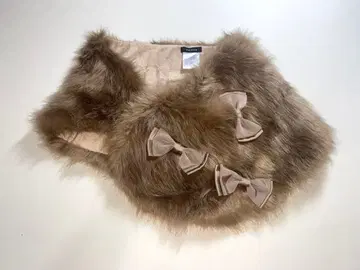 TOCCA/리본 포함 인조 모피 숄/브라운/얼룩 스크래치 없음