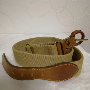 GHURKA 베이지 캔버스 가죽 벨트