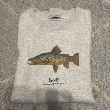 Brook 송어 피쉬 프린트 그레이 XL 맨투맨