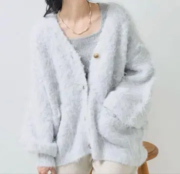 FREAK'S STORE 프릭스스토어 샤기 니트 v넥 가디건