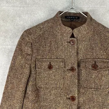 띠어리 여성용 디자인 자켓 울 코트 브라운 계열