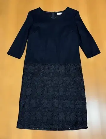 자유구 포멀 알바 로즈 모티브 레이스 원피스 다크 네이비 사이즈 36